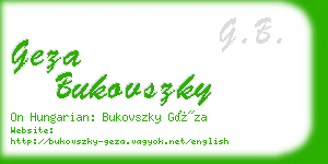 geza bukovszky business card